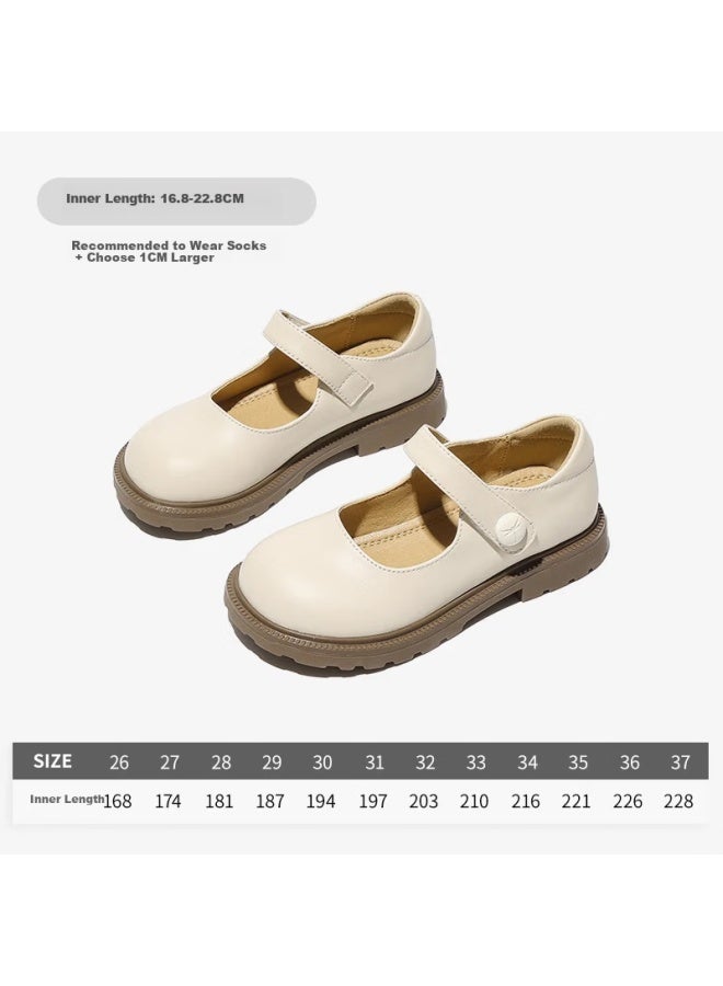 Red Dragonfly Kids Spring Summer Girls Soft Sole Princess Shoes Children's School Style Girls Leather Shoes Q52bd053 Beige Size 30 - Image 3