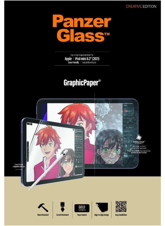PanzerGlass - PANZERGLASS iPad Mini 8.3'' CF Edge to Edge Case friendly Graphic Paper - Clear - Image 1