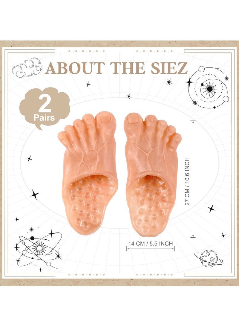 Zikra زوجان من شباشب القدم العملاقة، شباشب مزيفة بحجم كبير، شباشب مضحكة للقدمين العاريتين لتزيين الحفلات/أزياء التنكر/دعائم الحفلات/إكسسوارات الماسك، شباشب بيغ فوت للبالغين - Image 2