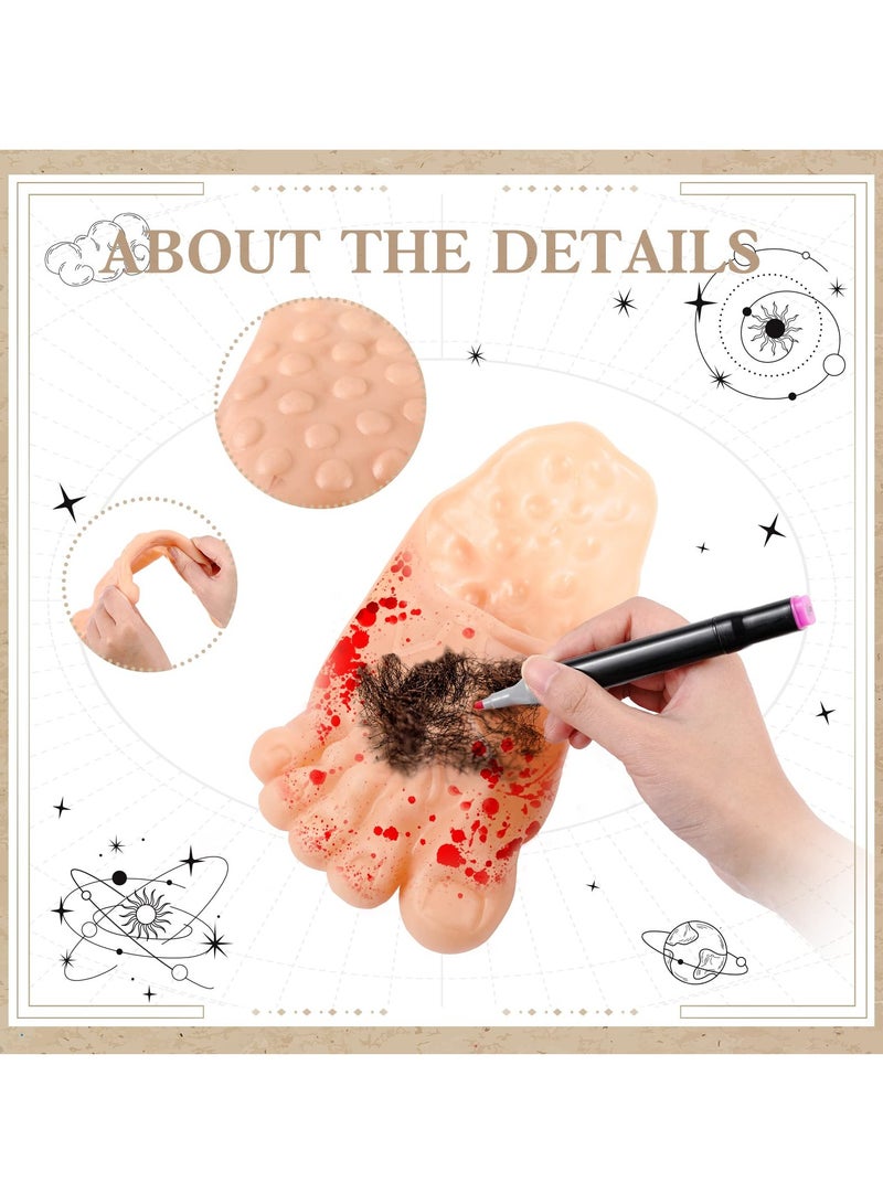 Zikra زوجان من شباشب القدم العملاقة، شباشب مزيفة بحجم كبير، شباشب مضحكة للقدمين العاريتين لتزيين الحفلات/أزياء التنكر/دعائم الحفلات/إكسسوارات الماسك، شباشب بيغ فوت للبالغين - Image 3