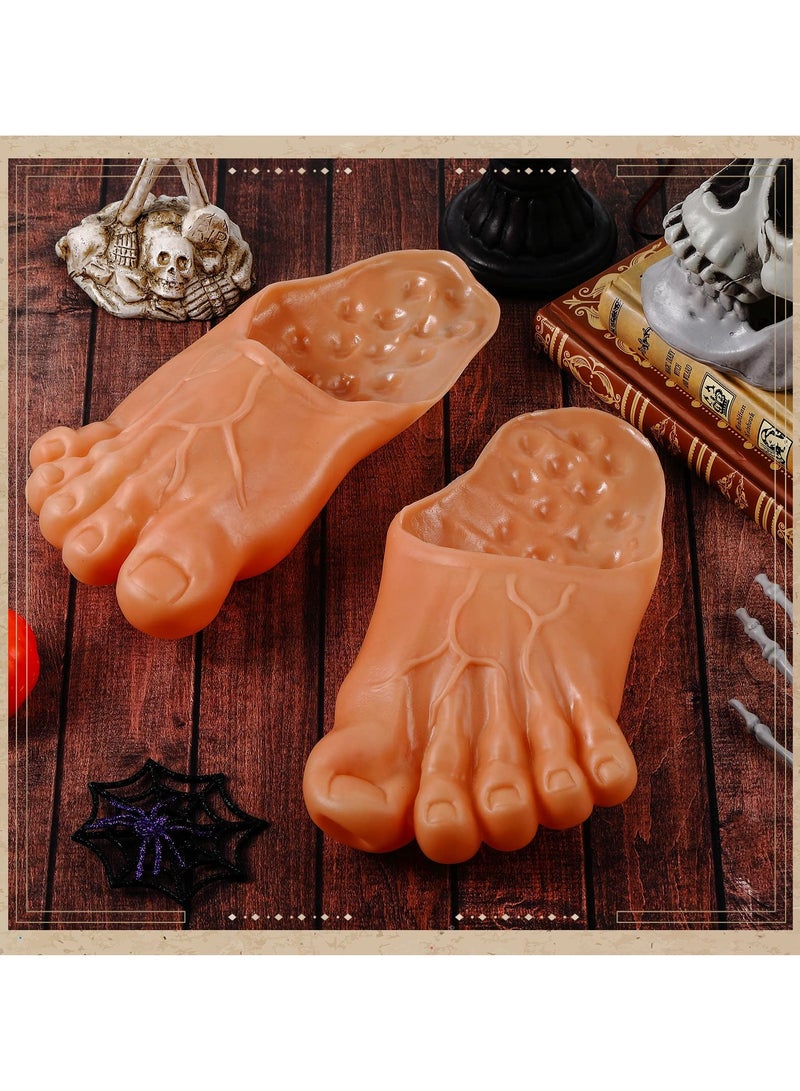 Zikra زوجان من شباشب القدم العملاقة، شباشب مزيفة بحجم كبير، شباشب مضحكة للقدمين العاريتين لتزيين الحفلات/أزياء التنكر/دعائم الحفلات/إكسسوارات الماسك، شباشب بيغ فوت للبالغين - Image 5