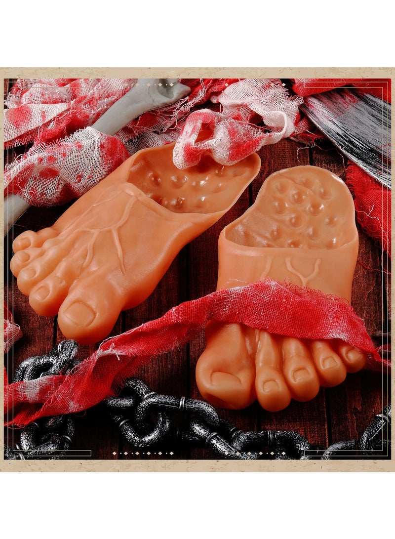 Zikra زوجان من شباشب القدم العملاقة، شباشب مزيفة بحجم كبير، شباشب مضحكة للقدمين العاريتين لتزيين الحفلات/أزياء التنكر/دعائم الحفلات/إكسسوارات الماسك، شباشب بيغ فوت للبالغين - Image 4