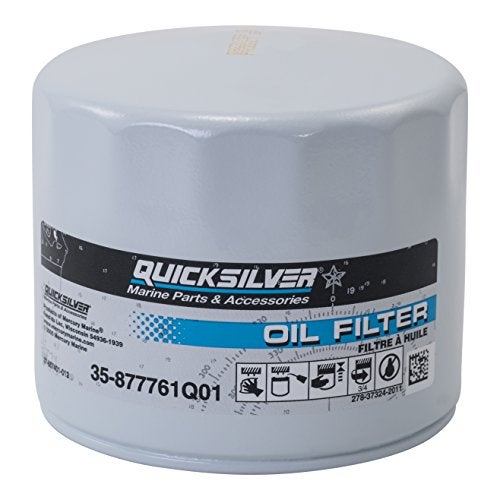 Quicksilver 877761Q01 Oil Filter for Select Mercury and Mariner 75115hp Outboards and 150hp EFI 4Stroke Outboards