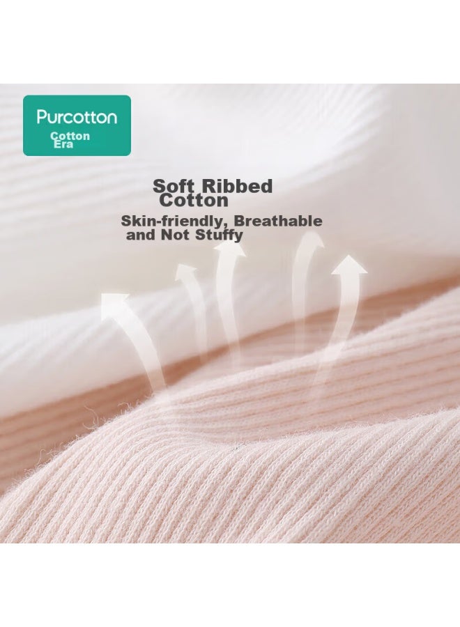Purcotton Girls' Safety Shorts, Anti-exposure Underpants, Pure Cotton, White + Skin Color, 160cm - Image 3