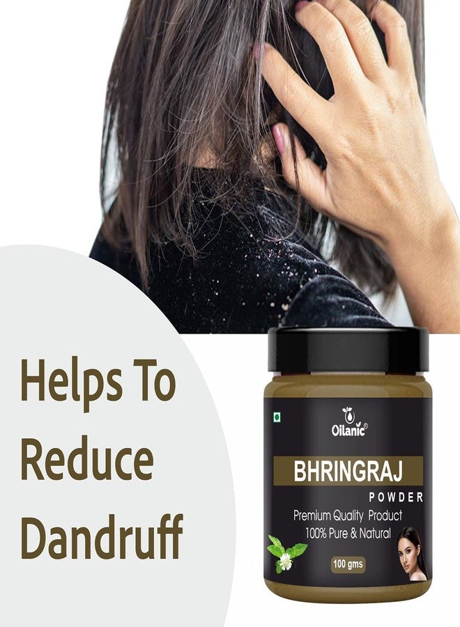 Oilanic Pure and Natural Bhringraj Powder for Men and Women (Pack of 1, 100 gram)|Herbal Powder for Hair Care Routine Ideal for Soft, Manageable Hair and Scalp Maintenance for All Hair Types - Image 2