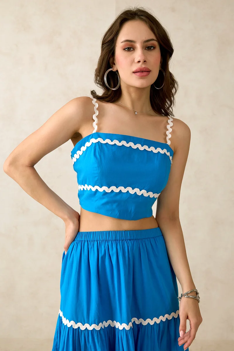 Virgio Cotton Crop Brunchwear Tops for Women