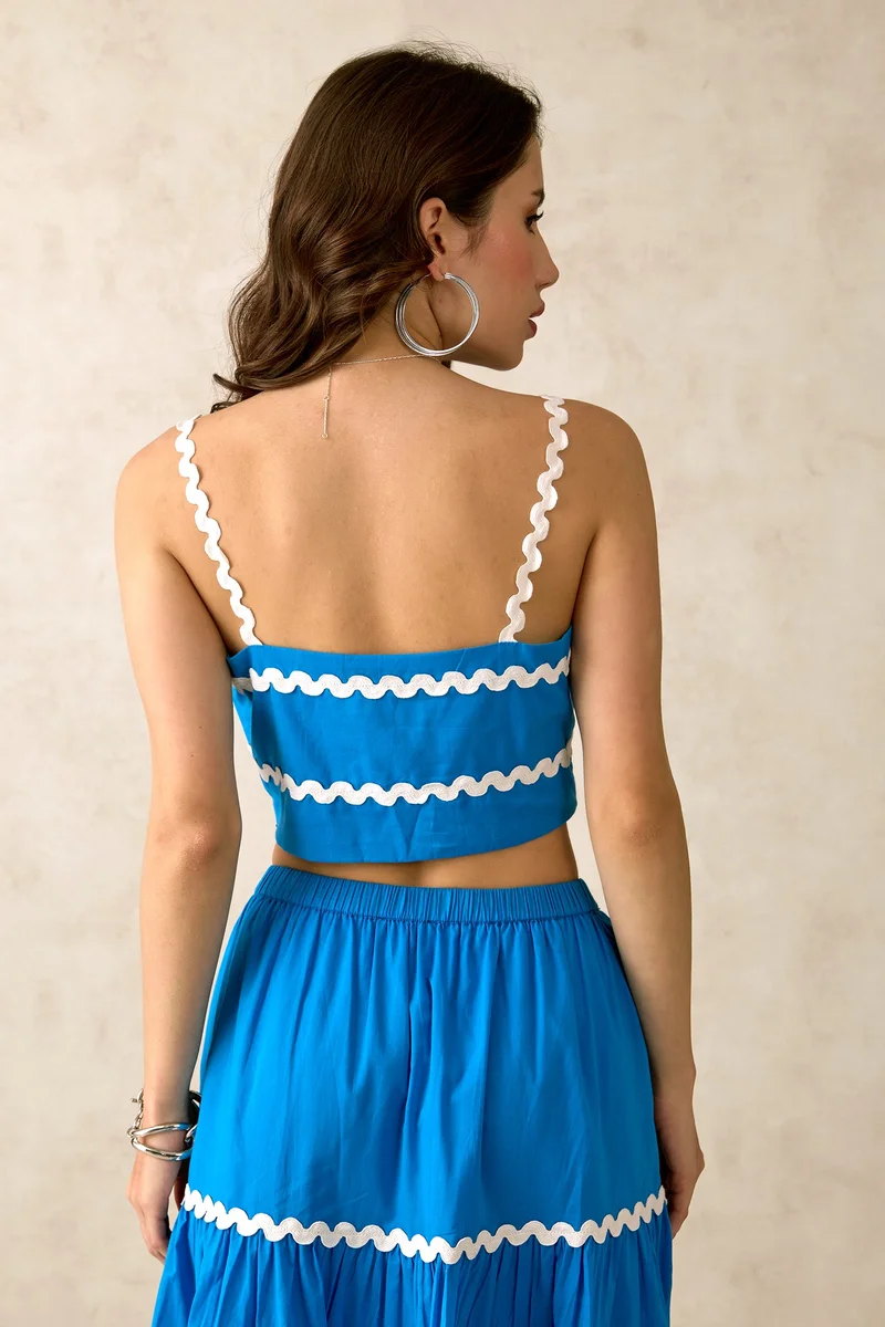 Virgio Cotton Crop Brunchwear Tops for Women