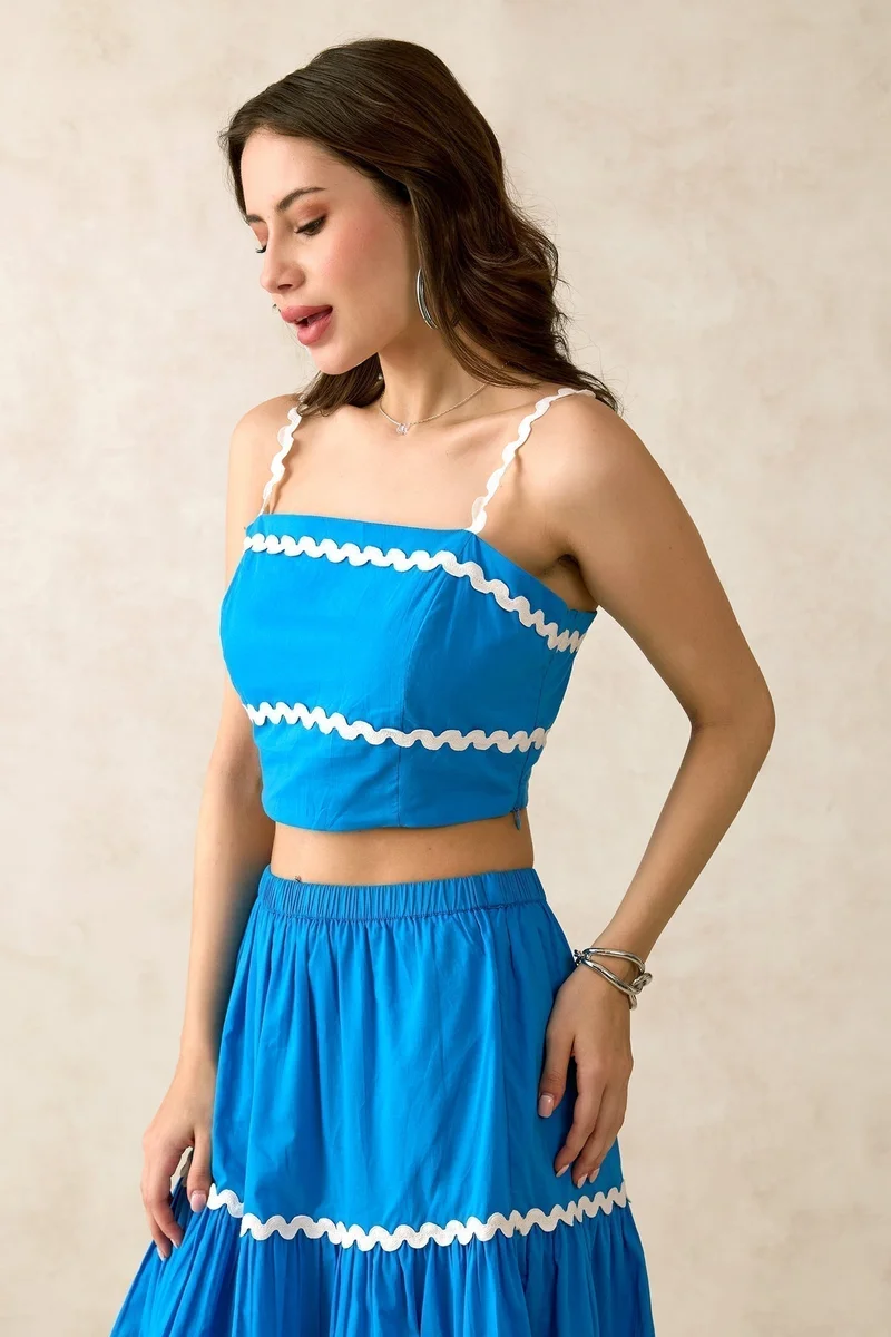 Virgio Cotton Crop Brunchwear Tops for Women