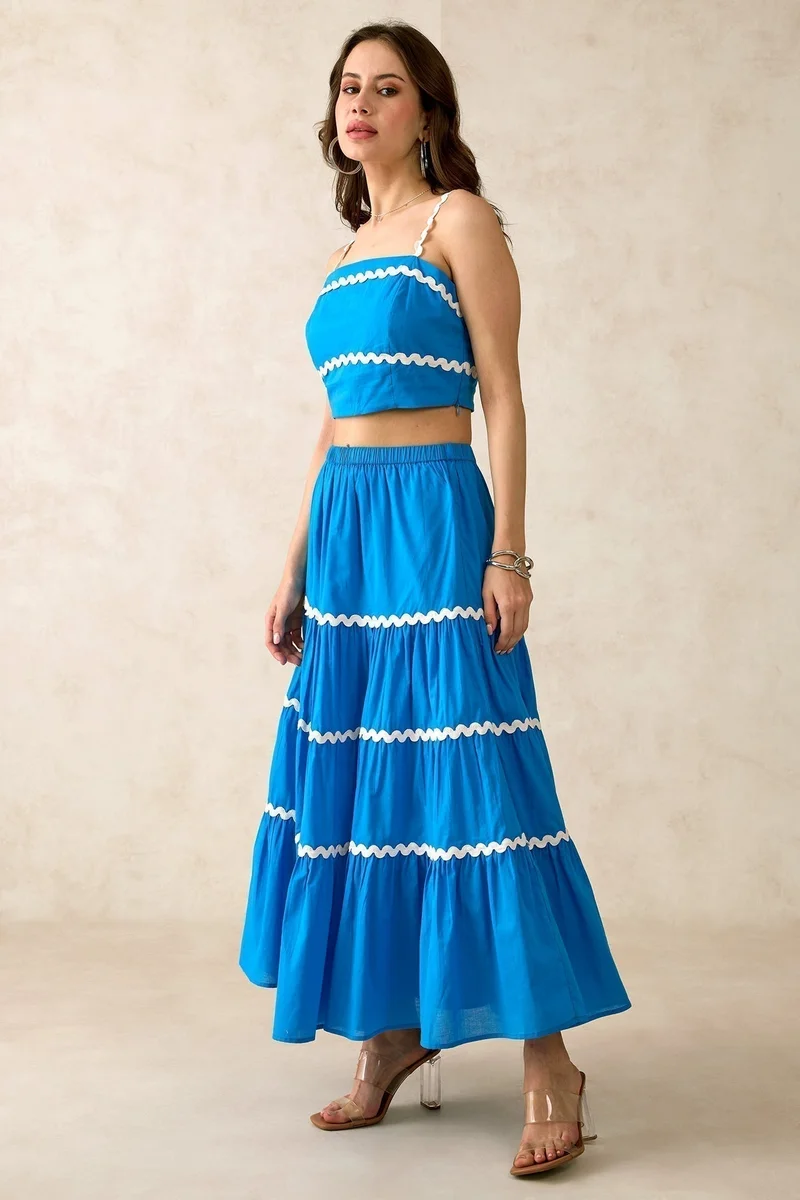 Virgio Cotton Crop Brunchwear Tops for Women