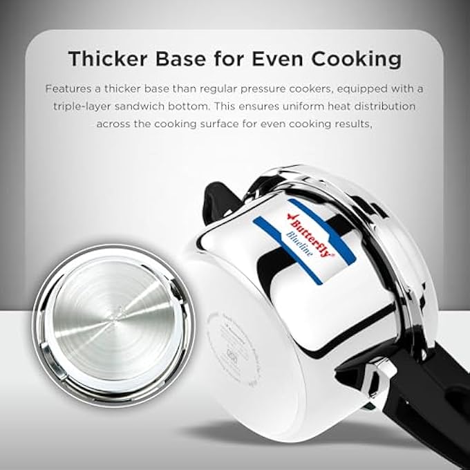 باترفلاي قدر ضغط من الفولاذ المقاوم للصدأ من بلو لاين، سعة 75 لترًا، متوسط ​​الحجم، Bl75L - Image 5