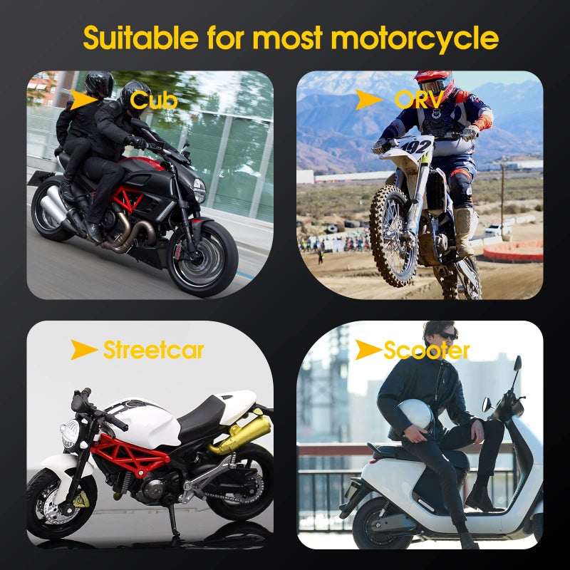 leepee Motorcycle Tire Pressure Monitoring System, Tire Pressure and Temperature Alarm, Wireless Motorcycle TPMS with 2 External Sensors, Support iOS and Android - Image 5