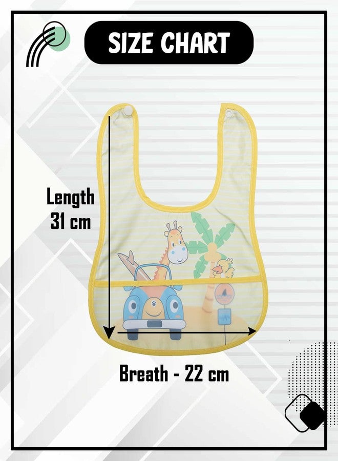 BTfash Babies Soft Button Bib for Feeding | Waterproof Bib for New Born | Washable Feeding Aprons for Infants & Toddlers | Reusable, Comfortable & Ideal for Mealtime | Gentle on Skin (Assorted_PO6) - Image 2