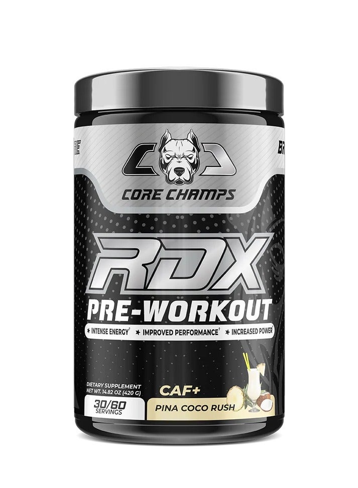 كور تشامبس أقوى مشروب قبل التمرين CORE CHAMPS RDX CAF+ Caffeine 30/60 حصة (Pina Coco Rush) - Image 1