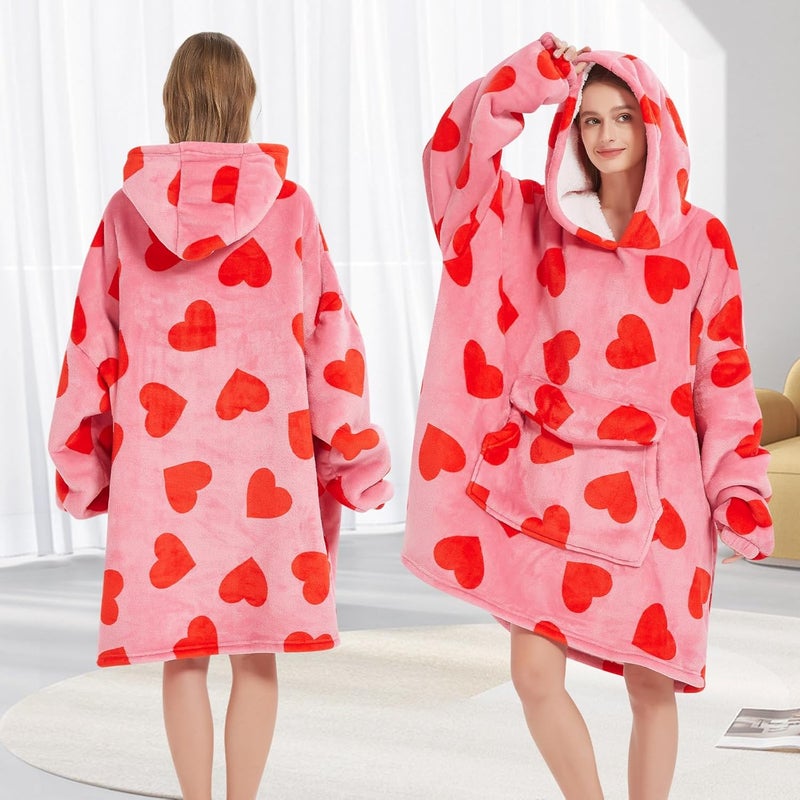 Fiosnow Love Blanket Hoodies for Women and Men Adult Oversize Wearable Blanket Hoodies for Soft and Warm - Image 5