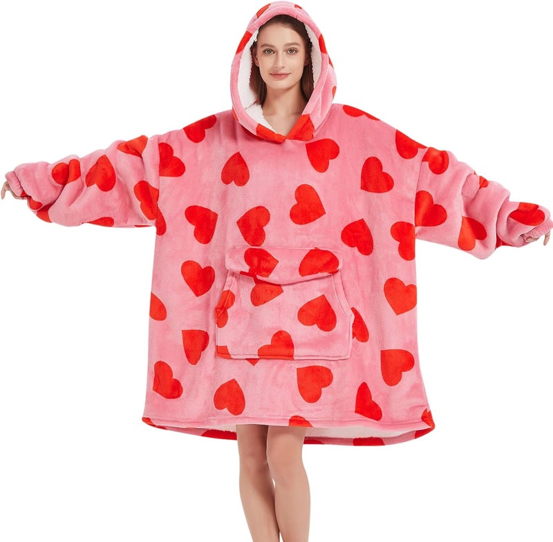 Fiosnow Love Blanket Hoodies for Women and Men Adult Oversize Wearable Blanket Hoodies for Soft and Warm - Image 1