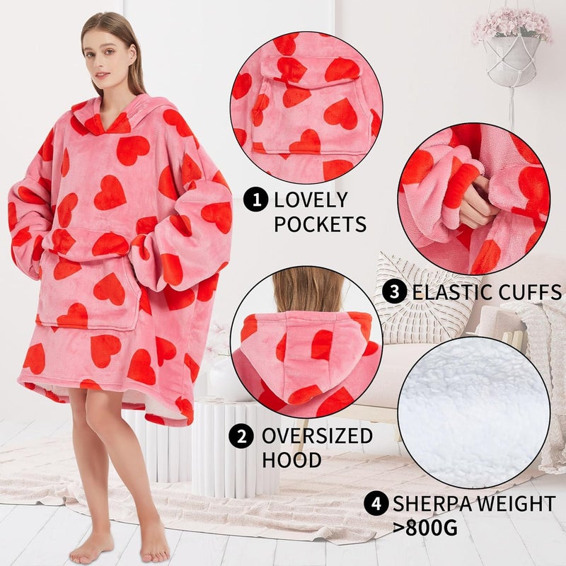 Fiosnow Love Blanket Hoodies for Women and Men Adult Oversize Wearable Blanket Hoodies for Soft and Warm - Image 4