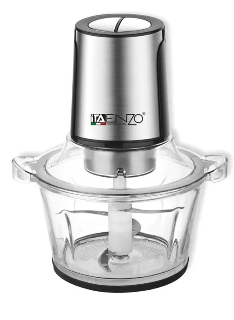 ENZO - ENZO Electric Mini 400W Home Food Blender Mincer Grinder Household Kitchen Knife Machine Electric Glass Bowl Meat Chopper ITA20005 - Image 1