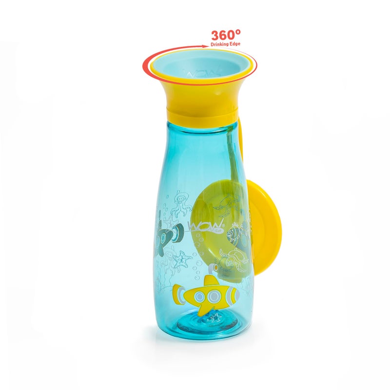 WOW GEAR Wow Cup Mini 360 Sippy Cup, 12 oz, 2 Pack (Blue/Green) - Image 2