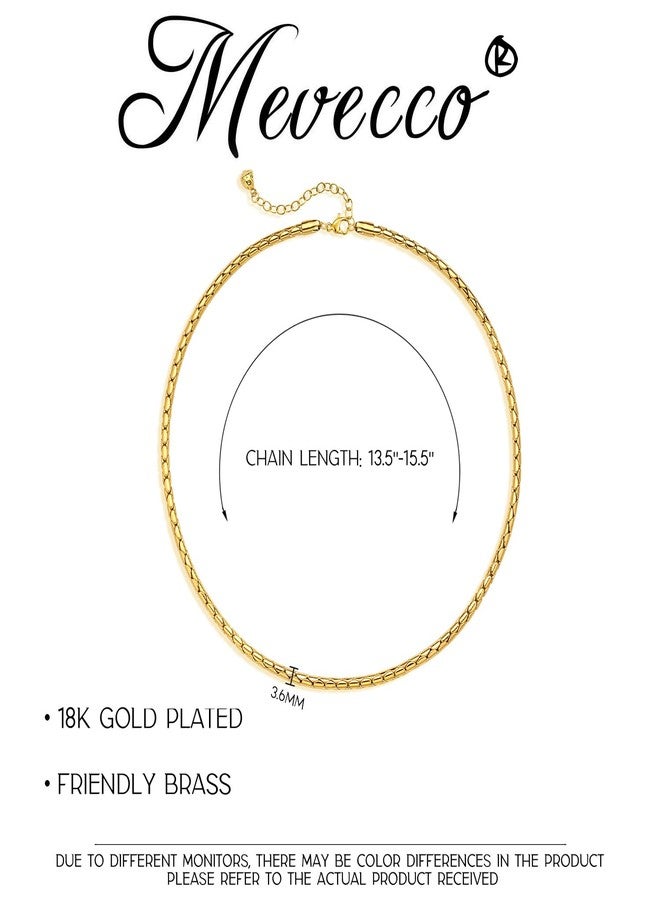 ميفيكو قلادة MEVECCO ذهبية للنساء، مطلية بالذهب عيار 18 قيراطًا بتقنية التفريغ، سلسلة بحرية مسطحة مقطوعة بالليزر، قلادة شوكر بسيطة، هدية مجوهرات رائعة لها - Image 4
