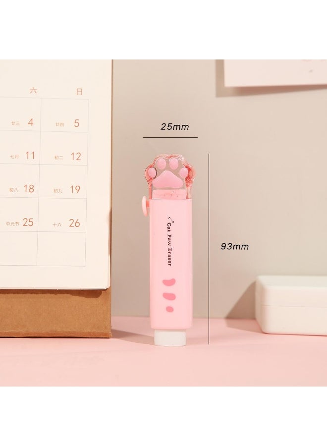 Generic 1pcs Cute Paw Eraser Mini Cat Claw Push Type Rubber Erasers for Pencil Cleaning Stationery School Student Gift Award 