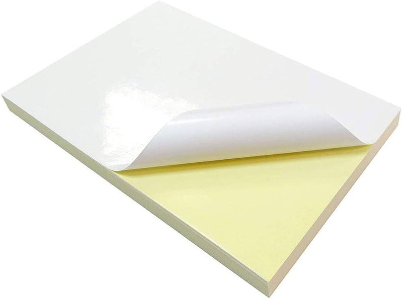 Sticker Paper, A4 (21 x 29.7cm), White, Glossy Finish. (20 Sheets, A4) - Image 1
