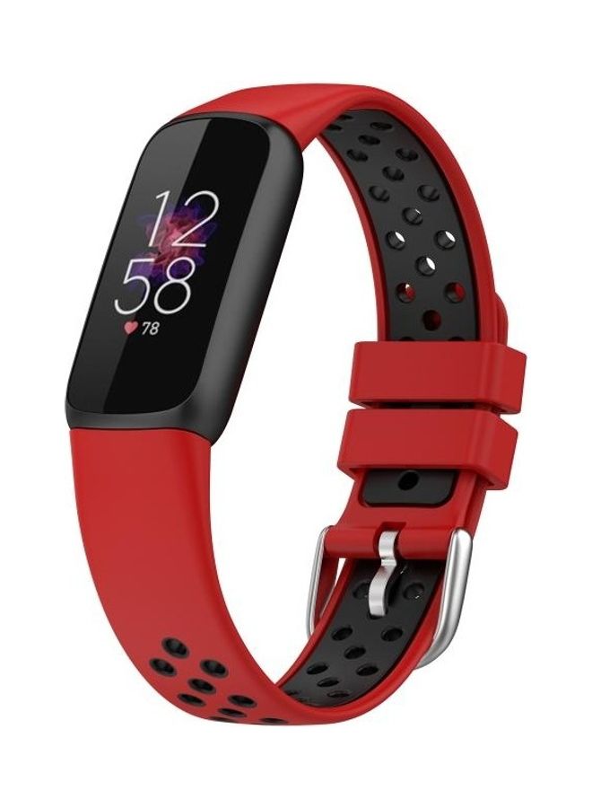 BGM Silicone Replacement Strap Watchband For Fitbit Luxe Red - Image 3