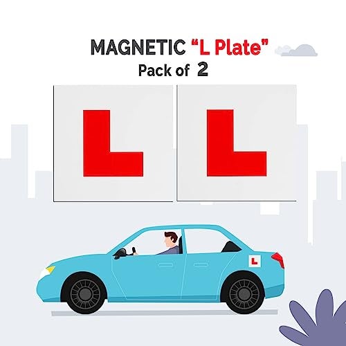 STHIRA® 2pcs Magnetic Learning Sticker for Car 7" Reflective L Board Sticker for Learning Driver for Vehicle Safety Night-Safe Learner Sticker for Car Easy Reusable for Driving Practice & Test - Image 2