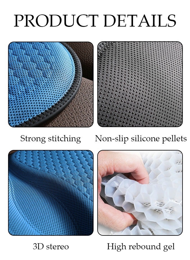 DUNISO Gel Seat Cushion for Car, 3D Mesh Covered Breathable Chair Cushion High Resiliency Seat Cushion for Sciatica and Lower Back Pain Relief, Comfortable Coccyx Cushion for Home Office Chair Pad, Car Seat  - Image 2