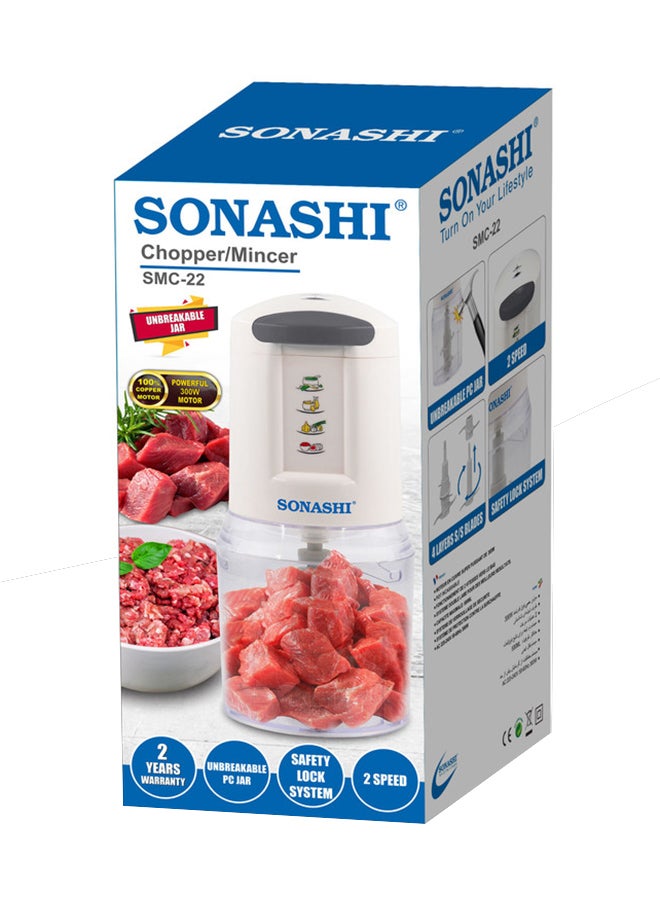 SONASHI 2 Slice Grill Maker and Kitchen Chopper | Non-Stick, Stainless Steel Sandwich Maker with Handle Locking System and Chopper with Double Stainless Steel Blades Mincer with 2 Speeds | Best Combo for Kitchen SGT-853N and SMC-22 750 W SGT-853N + SMC-22 Black & White - Image 5