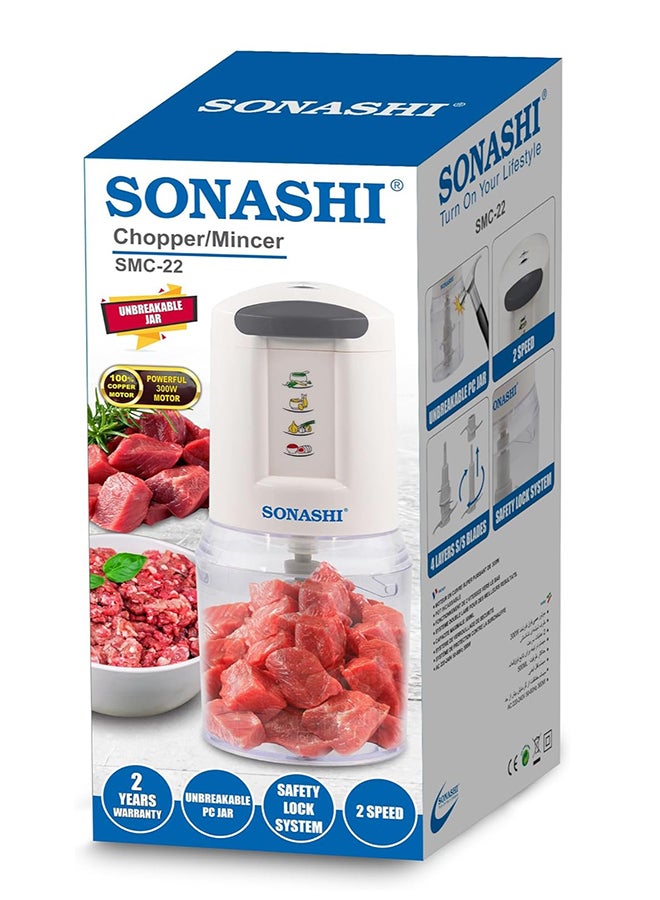 SONASHI 2 Slice Grill Maker and Kitchen Chopper | Non-Stick, Stainless Steel Sandwich Maker with Handle Locking System and Chopper with Double Stainless Steel Blades Mincer with 2 Speeds | Best Combo for Kitchen SGT-853N and SMC-22 750 W SGT-853N + SMC-22 Black & White - Image 4