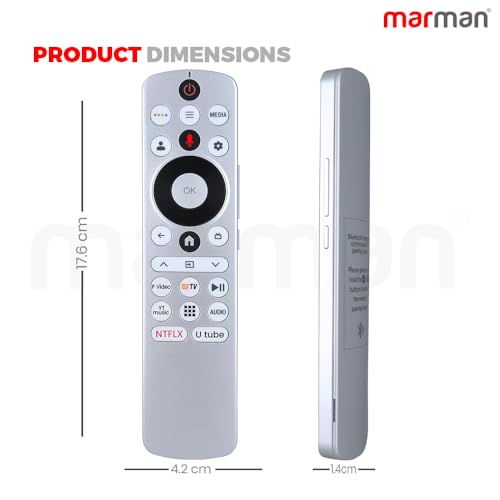 marman® Compatible with Haier Tv Remote Control HTR-U33G Model Suitable for OLED QLED Android Smart Google Television with Bluetooth Voice Command and Streaming apps - Image 3