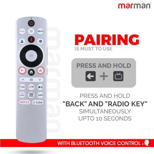 marman® Compatible with Haier Tv Remote Control HTR-U33G Model Suitable for OLED QLED Android Smart Google Television with Bluetooth Voice Command and Streaming apps - Image 2