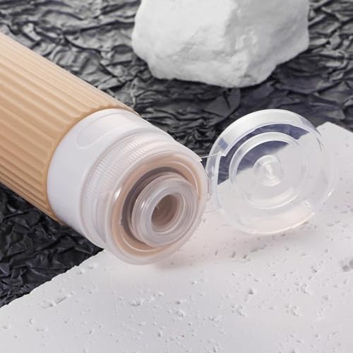 Lyrovo Travel Bottles Kit for Toiletries Organizer BPA Free 90ml Silicone Size Containers Portable Split Bottle Accessories for Conditioner Shampoo Lotion - 4 Pack, Multicolor - Image 3