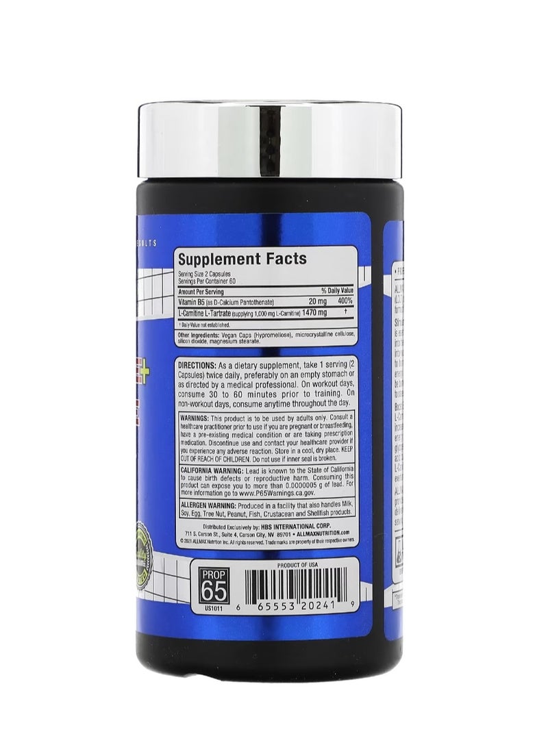 أول ماكس أساسيات إل-كارنيتين + طرطرات، 120 كبسولة - Image 2