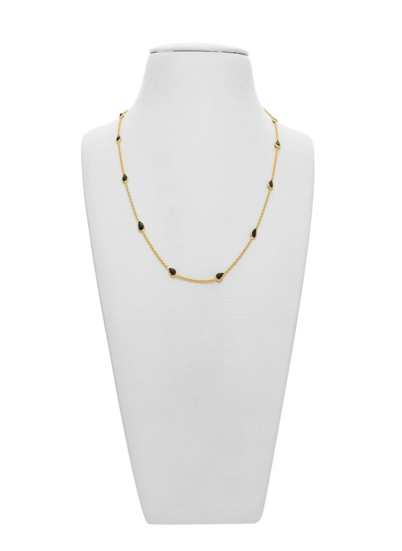 Malabar Gold and Diamonds 22 Carat 916 Purity Yellow Gold Gemstone Necklace PGNGEN015CH1_Y_18 For Women  - Image 2