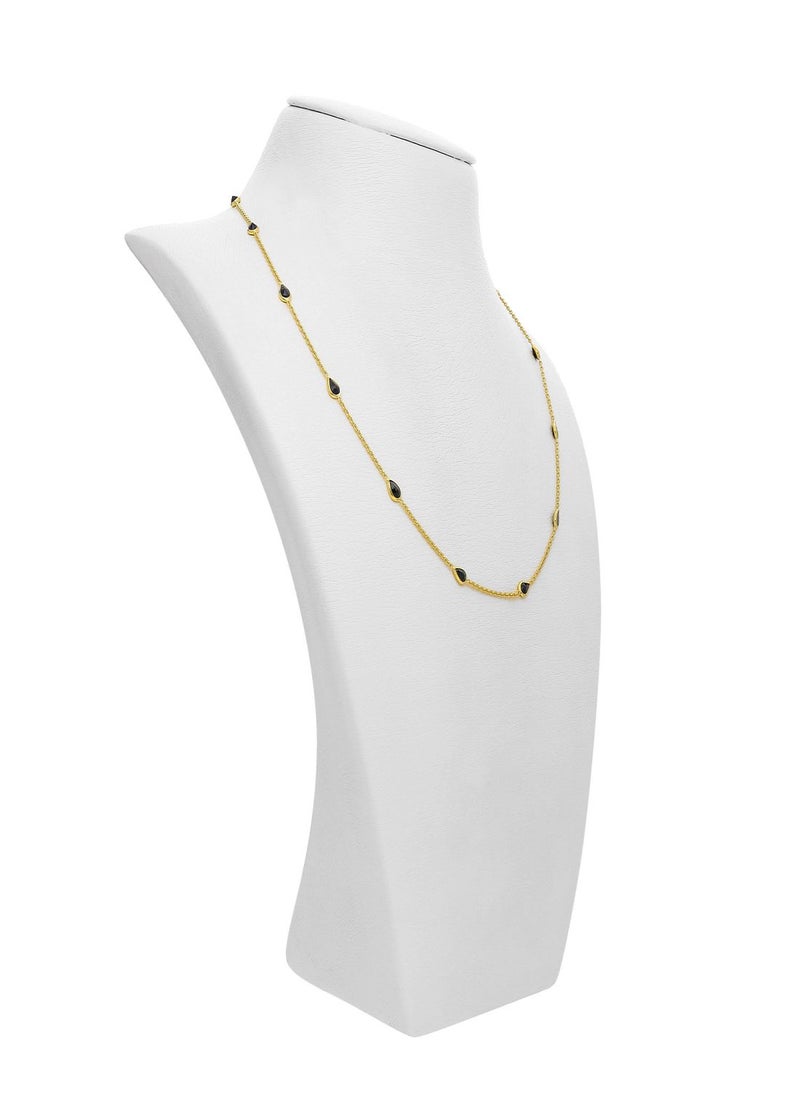 Malabar Gold and Diamonds 22 Carat 916 Purity Yellow Gold Gemstone Necklace PGNGEN015CH1_Y_18 For Women  - Image 3