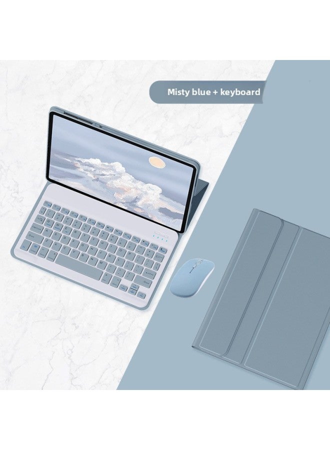 Suitable For Ipadpro11-inch Bluetooth Keyboard 10.9-inch With Pen Slot 10.2-inch Protective Case Mini6 Split Key-Color:Misty Blue [keyboard + Leather Case + Dual-mode Charging Mouse]]-Applicable Model:ipad Mini1/2/3/4/5 Universal [7.9 Inch]]  - Image 1