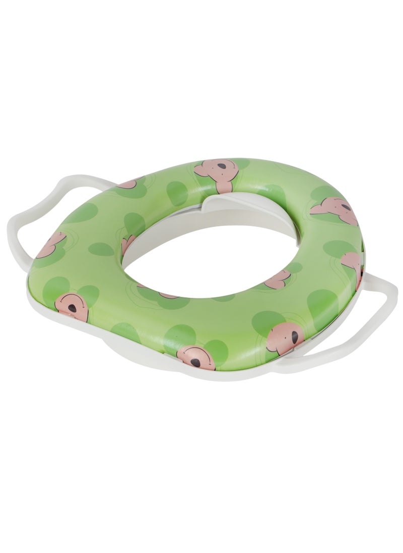 BABY PLUS Potty-Training Seat – Comfortable, Non-Slip Design with Handles, Fun Patterns, Easy-to-Clean for Babies, Toddlers, Boys & Girls, GREEN  - Image 2