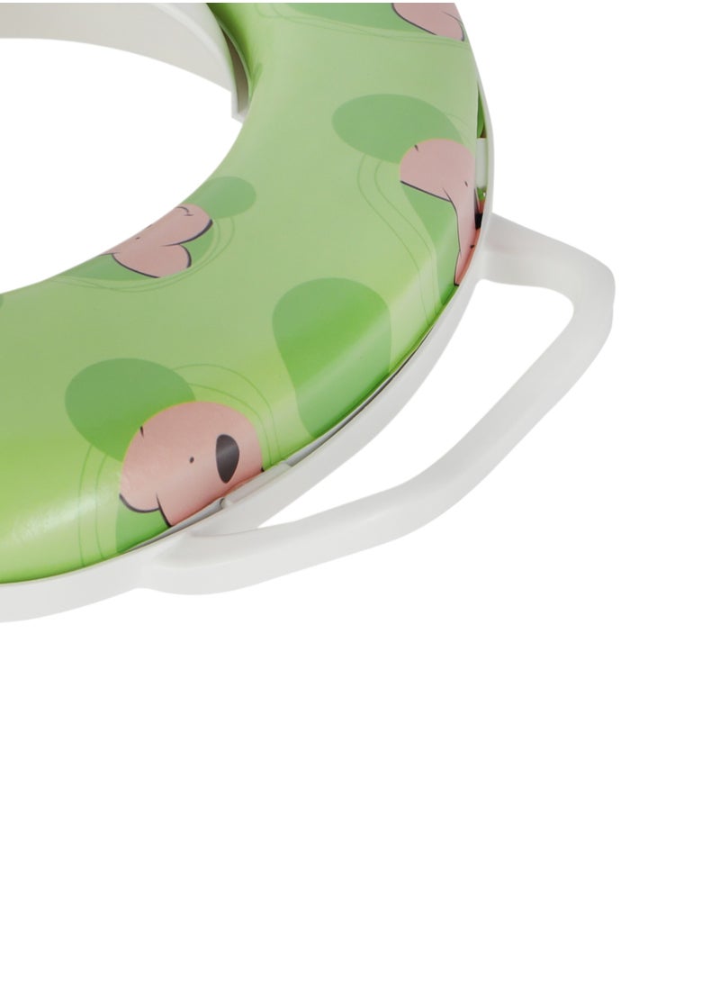 BABY PLUS Potty-Training Seat – Comfortable, Non-Slip Design with Handles, Fun Patterns, Easy-to-Clean for Babies, Toddlers, Boys & Girls, GREEN  - Image 4