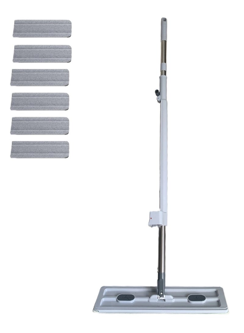 Rotatable Mop with Removable Mop Head, Mop Set comes with 6 Microfiber Mop Heads and Thickened Rod, Suitable for Cleaning All Types of Floors - Image 1
