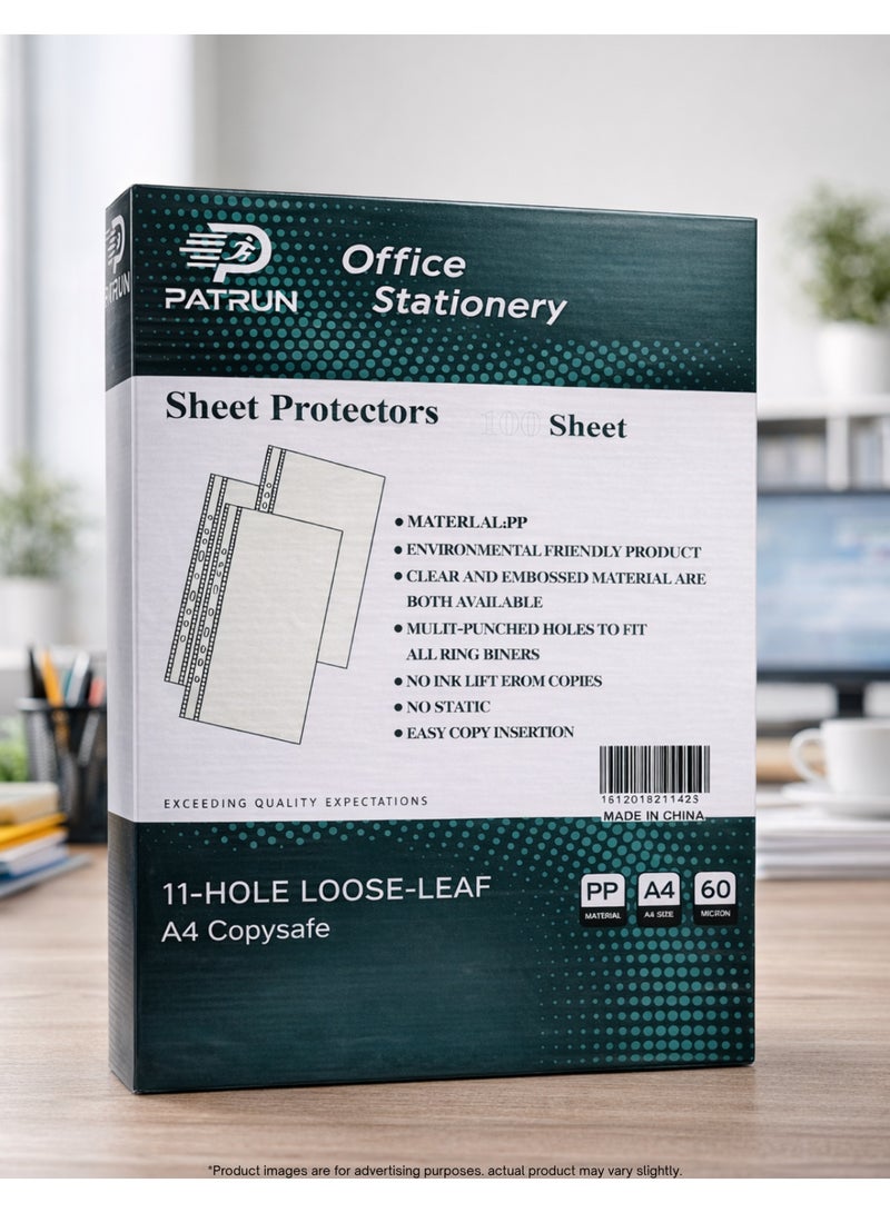A4 Sheet Protectors 60 Micron 100 Pages Patrun - Image 3