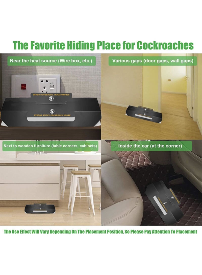 SOLARAE Roach Traps Indoor 10 Pack, Sticky Baited Cockroach Traps, Roach Killer Indoor Infestation, Adhesvie Glue Traps for Roaches, Insects, Home Bug Ant Spider Cricket, Child & Pet Friendly - Image 4