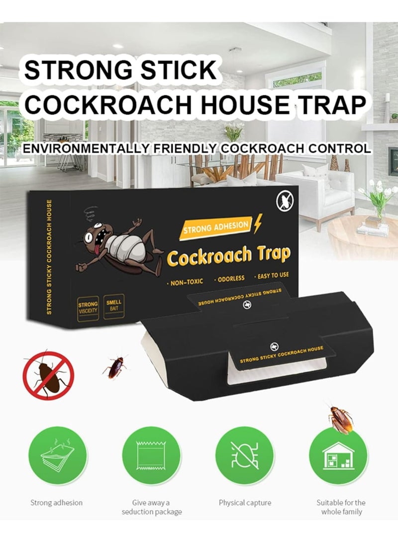 SOLARAE Roach Traps Indoor 10 Pack, Sticky Baited Cockroach Traps, Roach Killer Indoor Infestation, Adhesvie Glue Traps for Roaches, Insects, Home Bug Ant Spider Cricket, Child & Pet Friendly - Image 3
