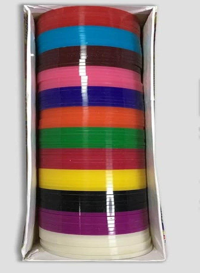 Sana Mega Mart Plastic Bangles for Silk Thread Crafts, Size 2/2, 6 Cut, Multicolour, 72 Pieces - Image 3