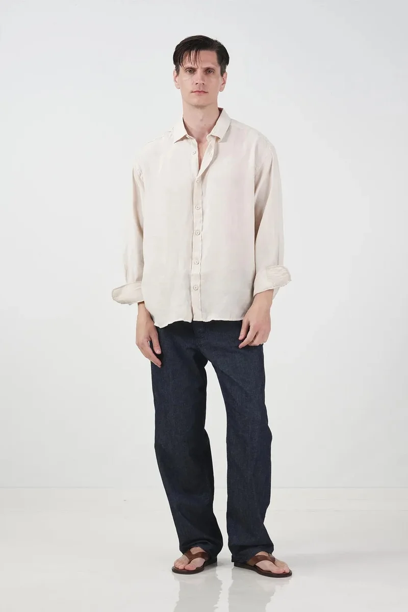 GIESTO Oversized Long Sleeve Button Shirt