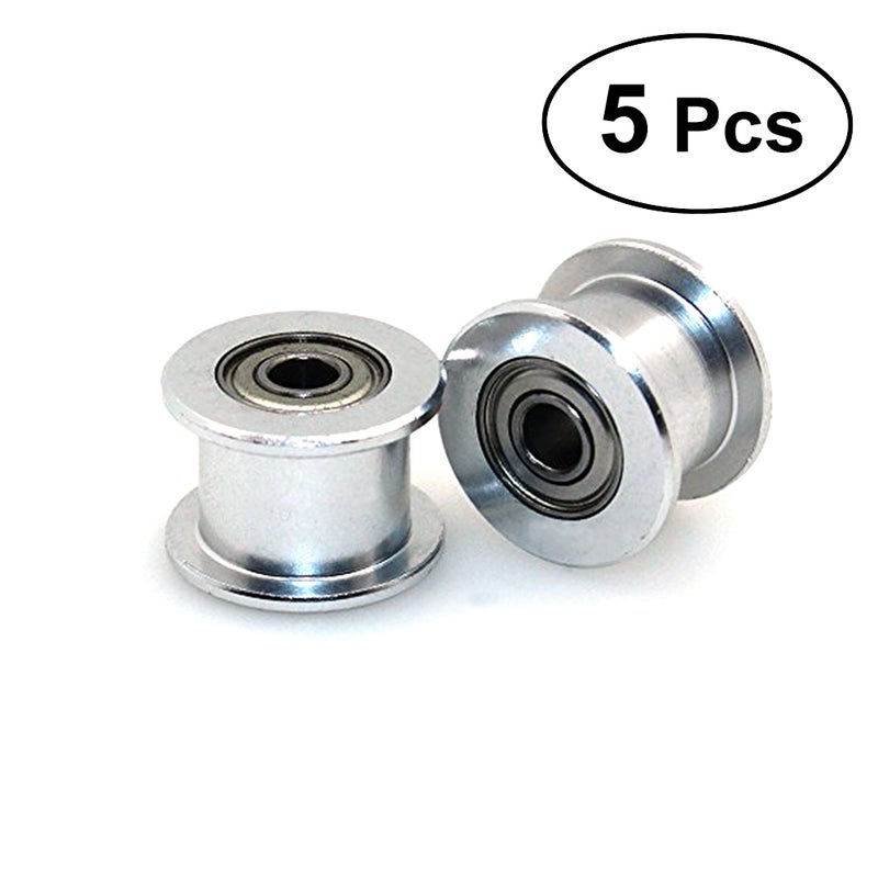 5pcs GT2 5mm Bore Aluminum Toothless Timing Belt Idler Pulley for 3D Printer 6mm Width Timing Belt - Image 1
