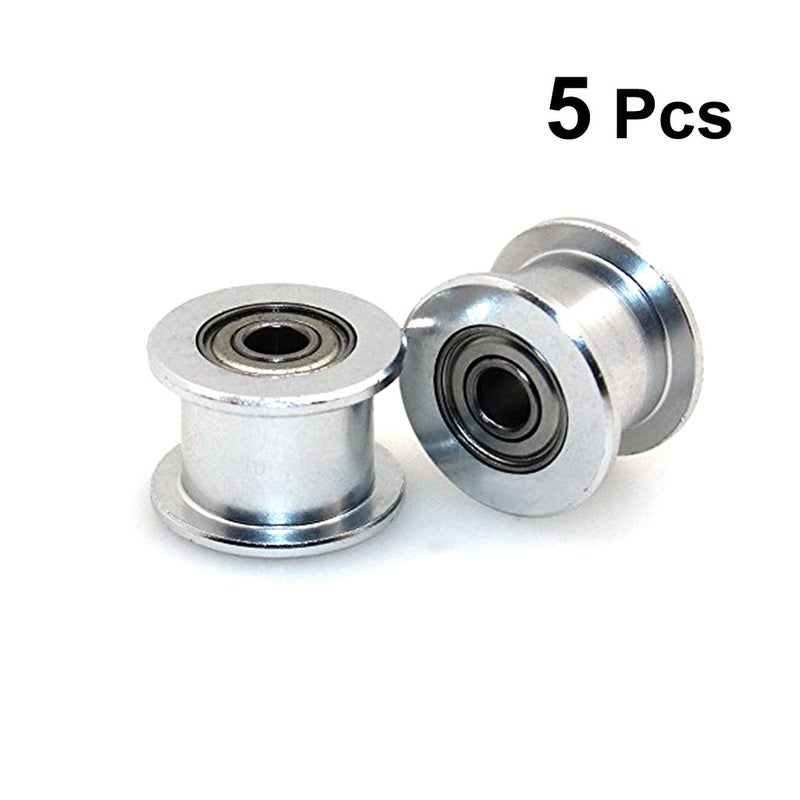 5pcs GT2 5mm Bore Aluminum Toothless Timing Belt Idler Pulley for 3D Printer 6mm Width Timing Belt - Image 2