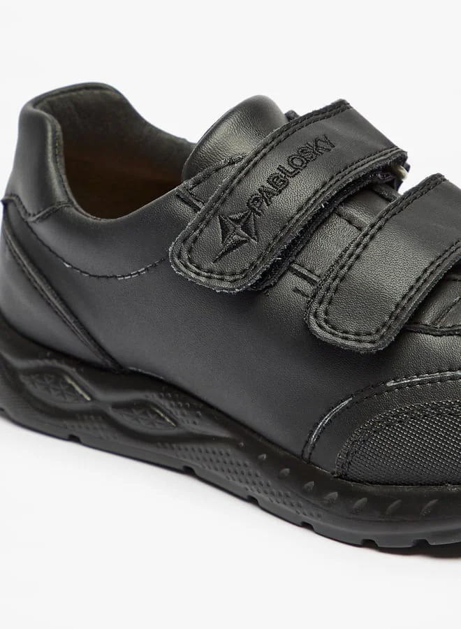 Pablosky Boys' Textured Sneakers with Hook and Loop Closure School Shoes