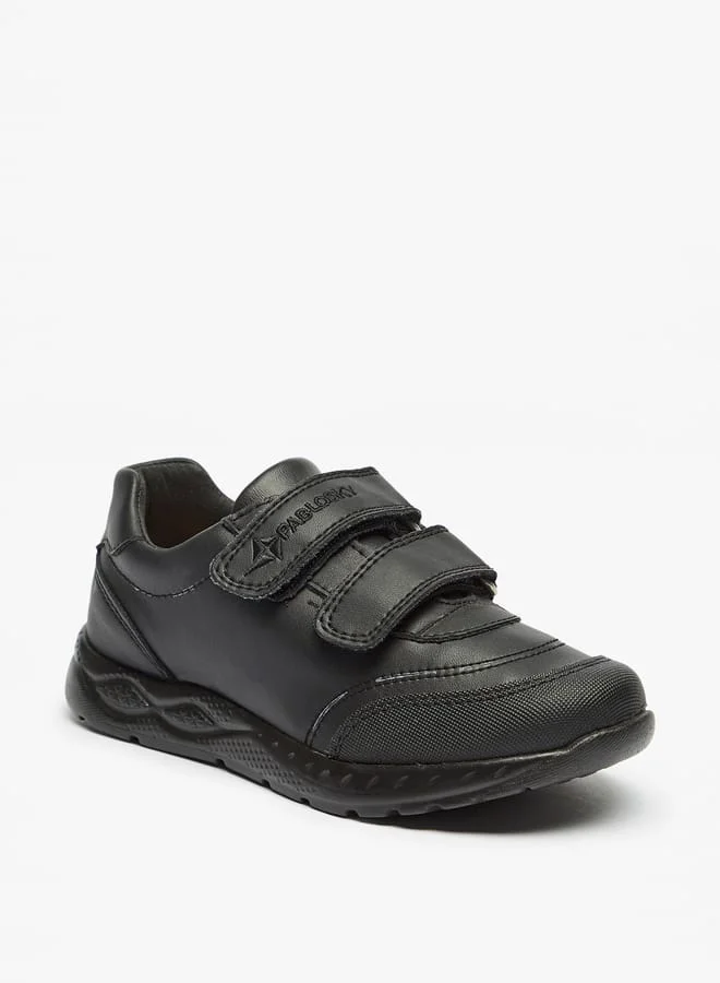 Pablosky Boys' Textured Sneakers with Hook and Loop Closure School Shoes