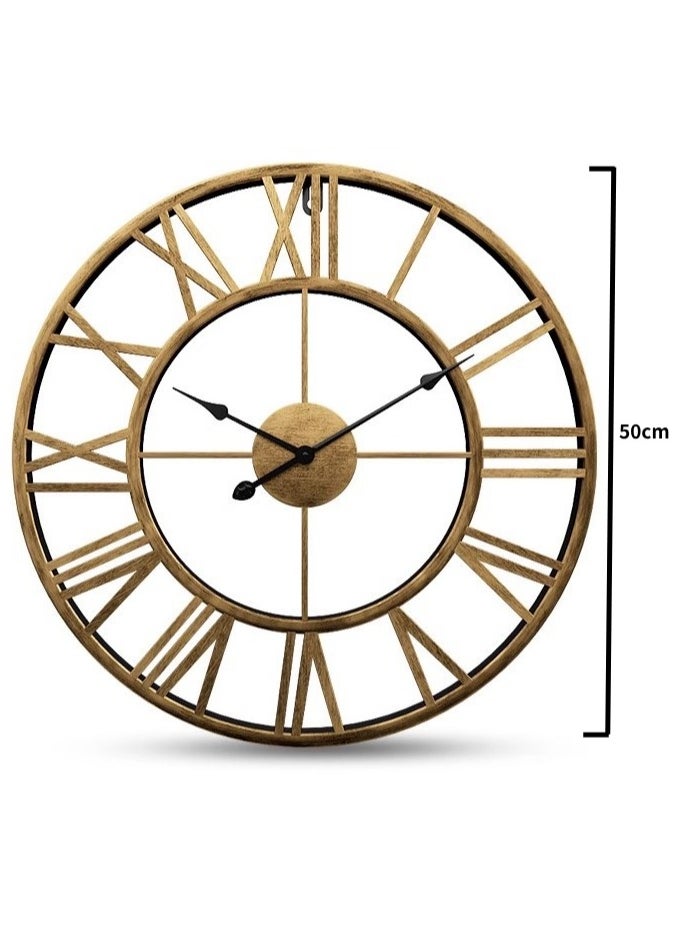 ARNOTEC 50CM Stunning Silent Skeleton Indoor/Garden Large Wall Clock Roman Numeral Open Face Metal Clock Round Iron  - Image 2